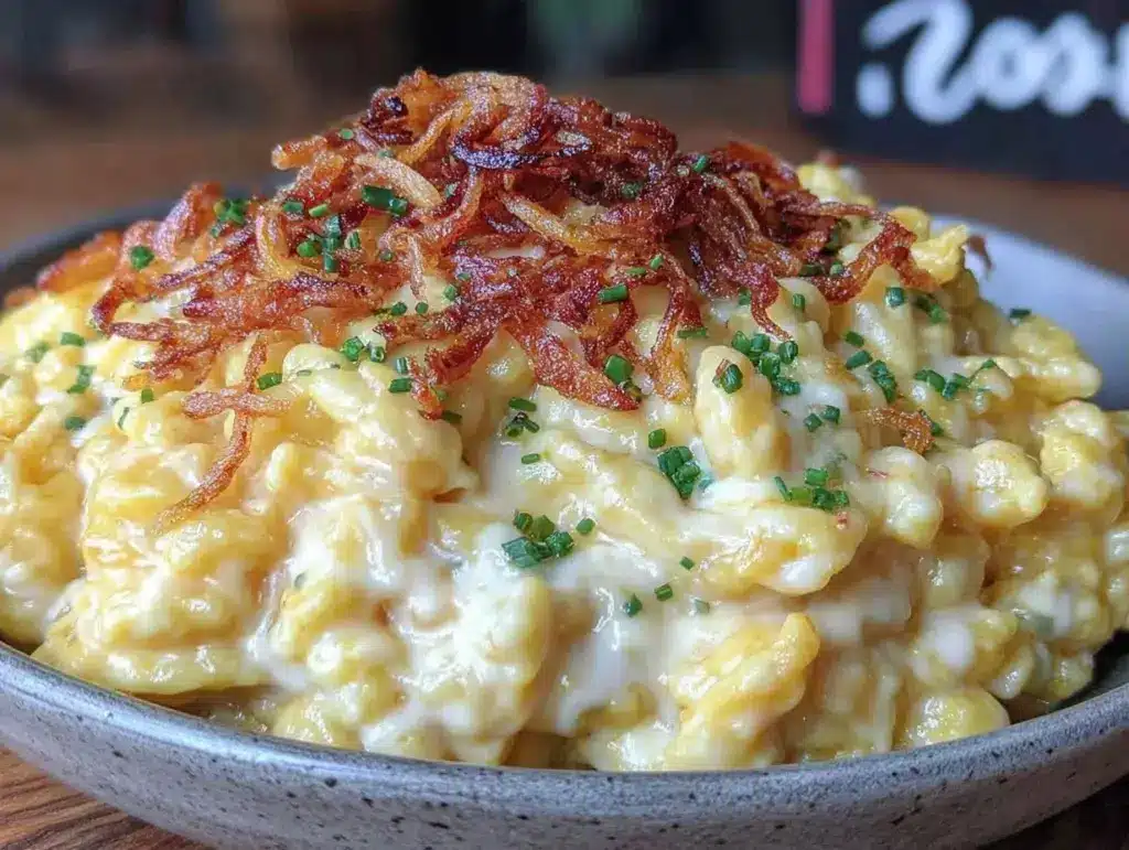 Cremige Käsespätzle mit Röstzwiebeln - featured image