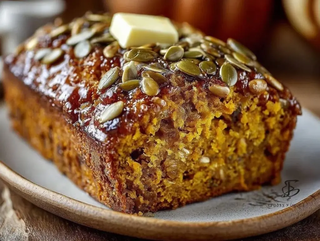 Erntedankfest Kürbisbrot mit Kernen - featured image