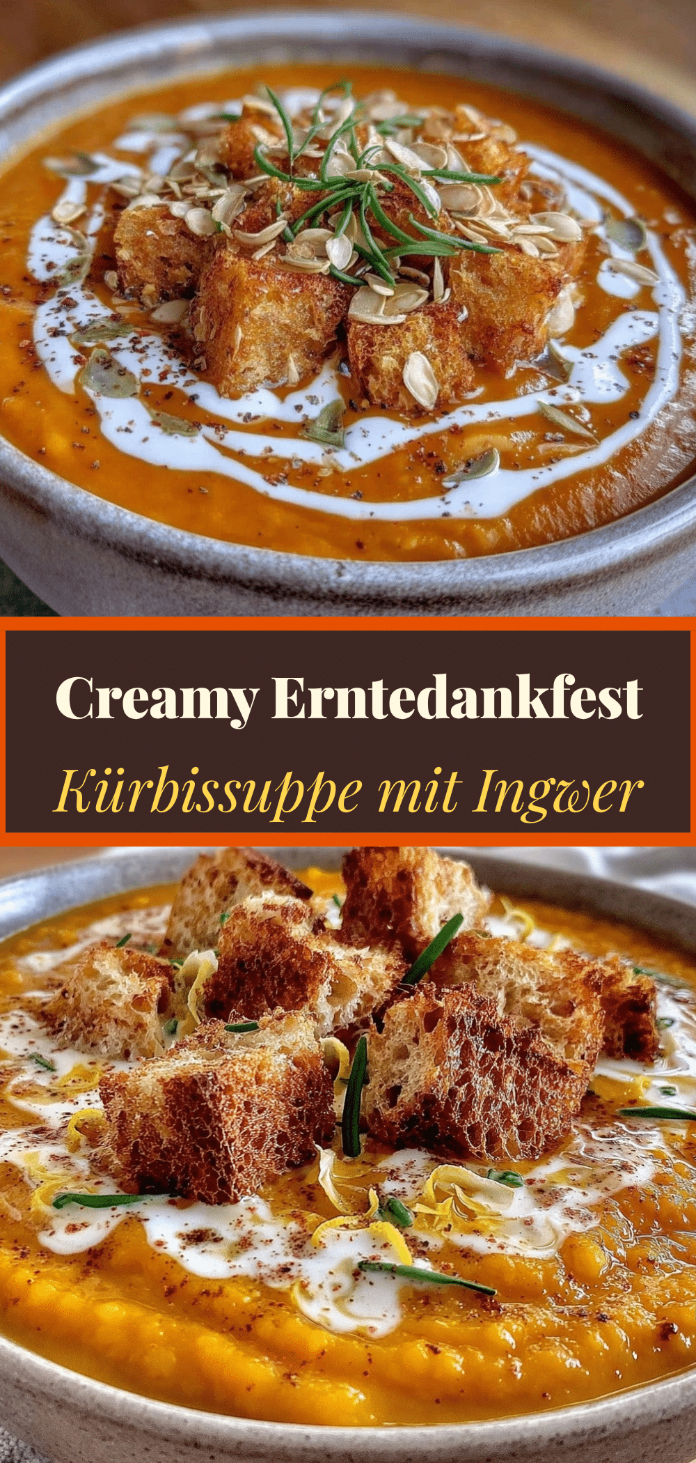 Erntedankfest Kürbissuppe mit Ingwer: 20 Min Dinner 5 Erntedankfest Kürbissuppe mit Ingwer recipe