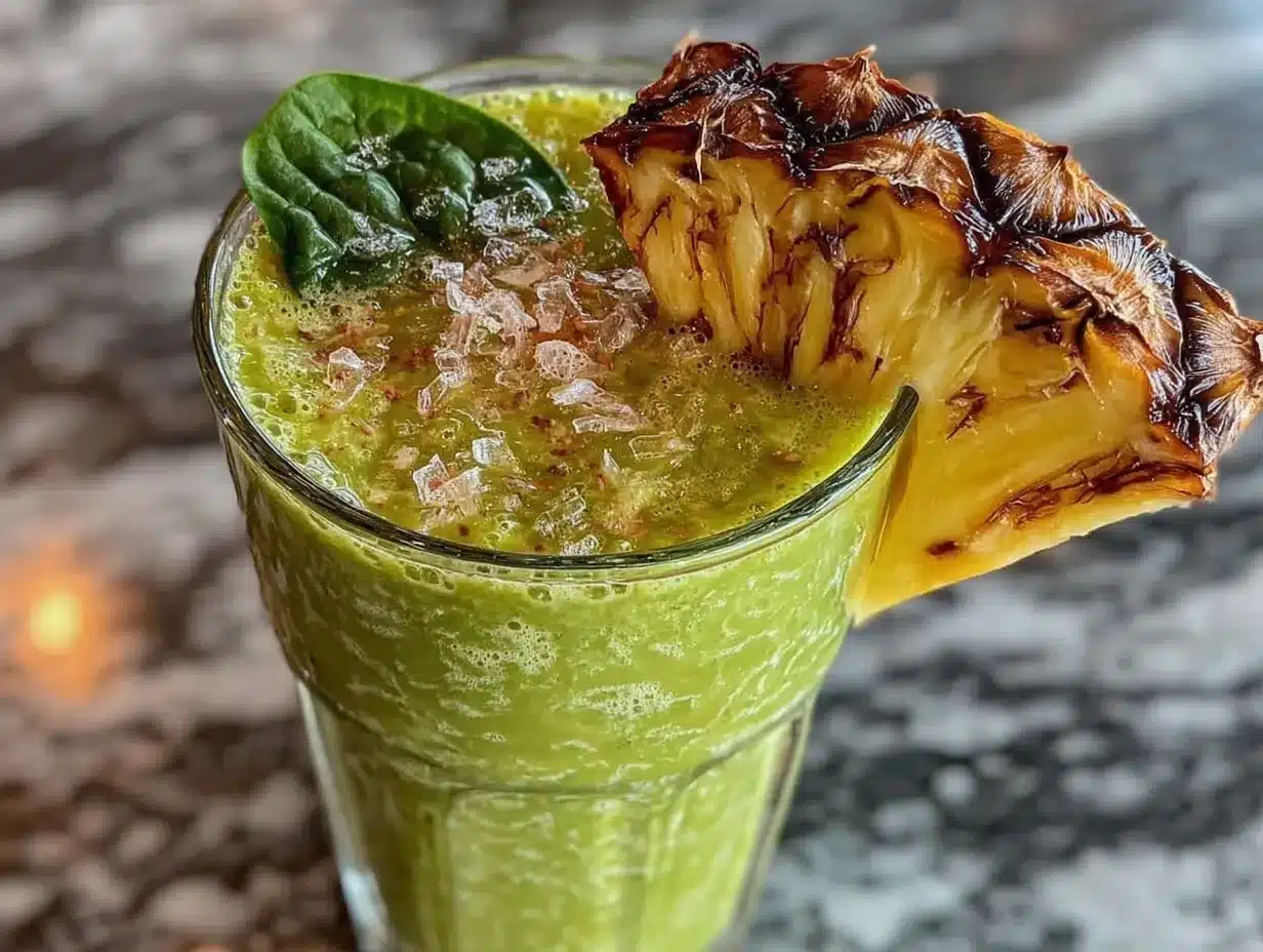 Gesunder grüner Smoothie: 5 Min. Rezept für spinat & ananas 4 gesunder grüner Smoothie preparation steps