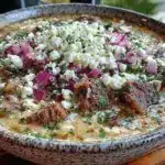 Griechische Gyrossuppe mit Feta - featured image