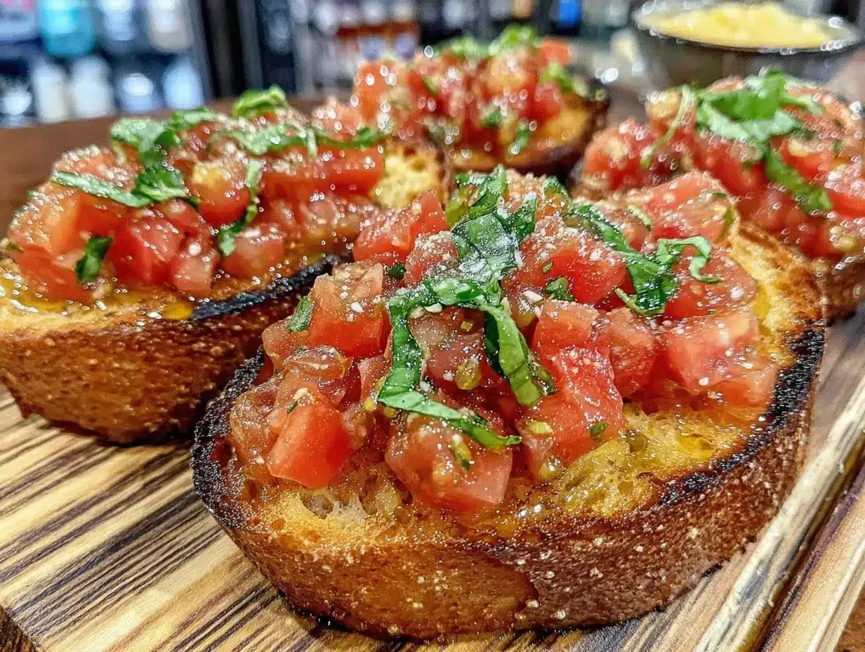 Klassische Bruschetta mit frischen Tomaten und Basilikum: Quick & Easy 4 Klassische Bruschetta preparation steps