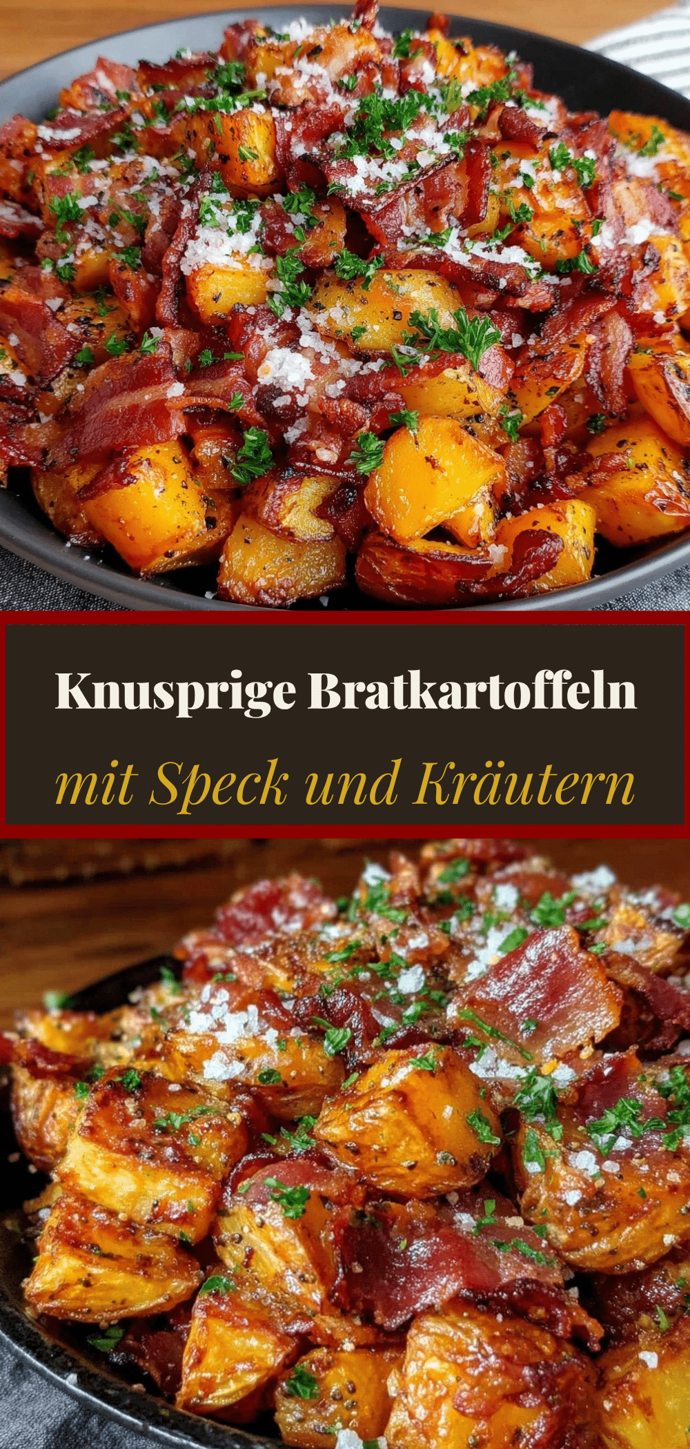 Knusprige Bratkartoffeln: 20-Minuten Abendessen 5 knusprige Bratkartoffeln mit Speck recipe