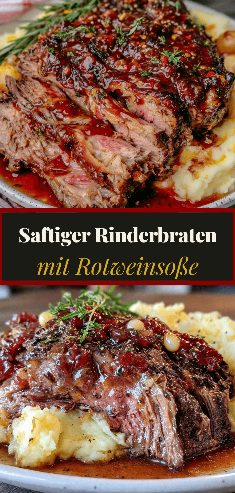 Saftiger Rinderbraten: 5pm Rettung mit Rotweinsoße 5 Saftiger Rinderbraten mit Rotweinsoße recipe