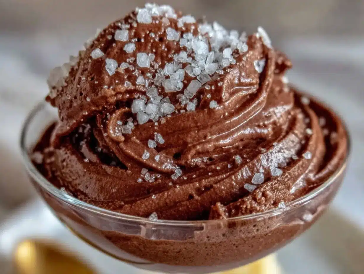 Cremiges Schokoladen Mousse mit Meersalz: 5 Min. Dessert 4 Schokoladen Mousse preparation steps