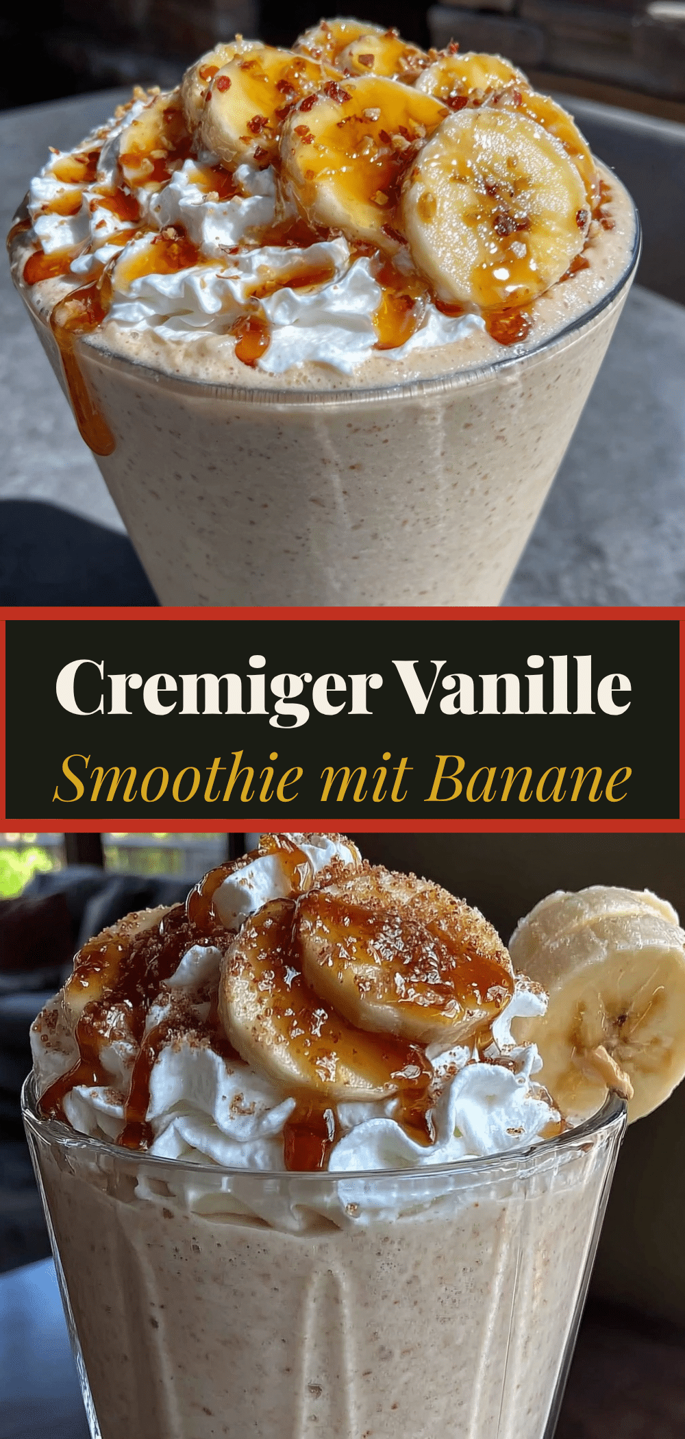 Vanille-Banane Smoothie: 5 Min. & 1 Glas 5 Vanille-Banane Smoothie recipe