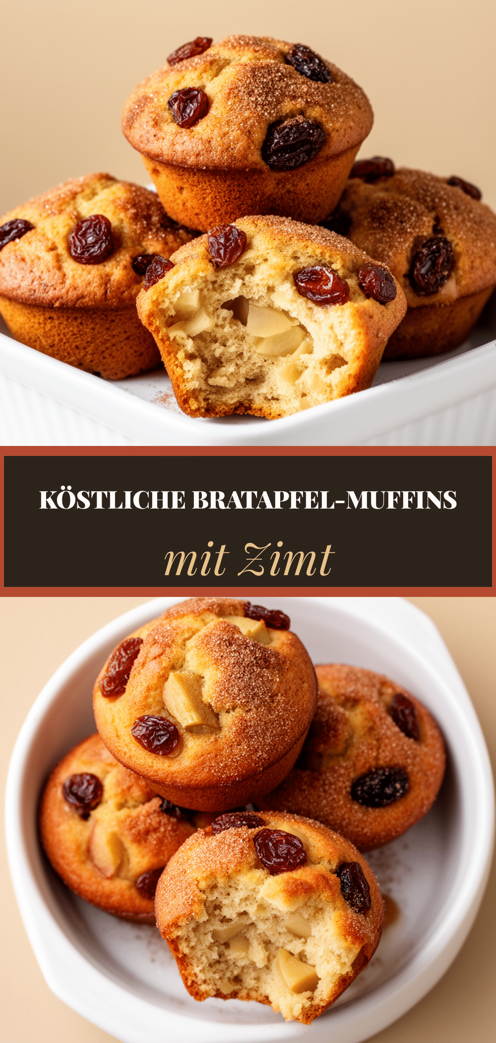 Bratapfel-Muffins mit Zimt & Rosinen: 5 Leckere Herbstrezepte 5 Bratapfel-Muffins mit Zimt und Rosinen recipe