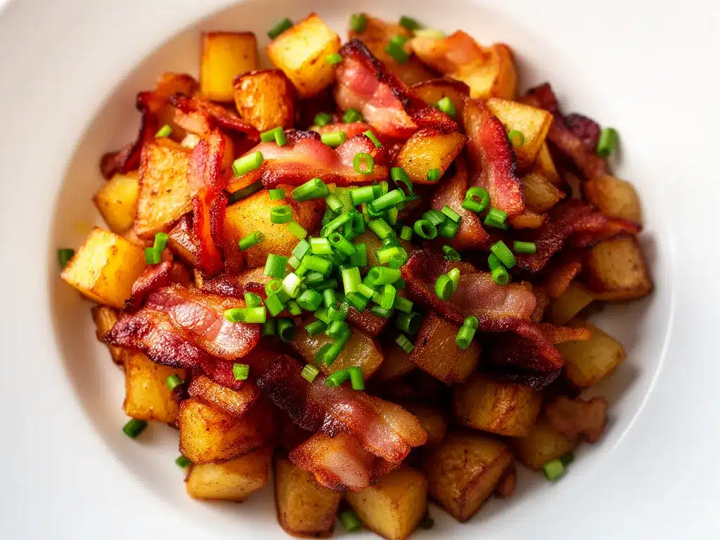 Knusprige Bratkartoffeln mit Speck: 5 Min. Abendessen 4 Bratkartoffeln mit Speck preparation steps