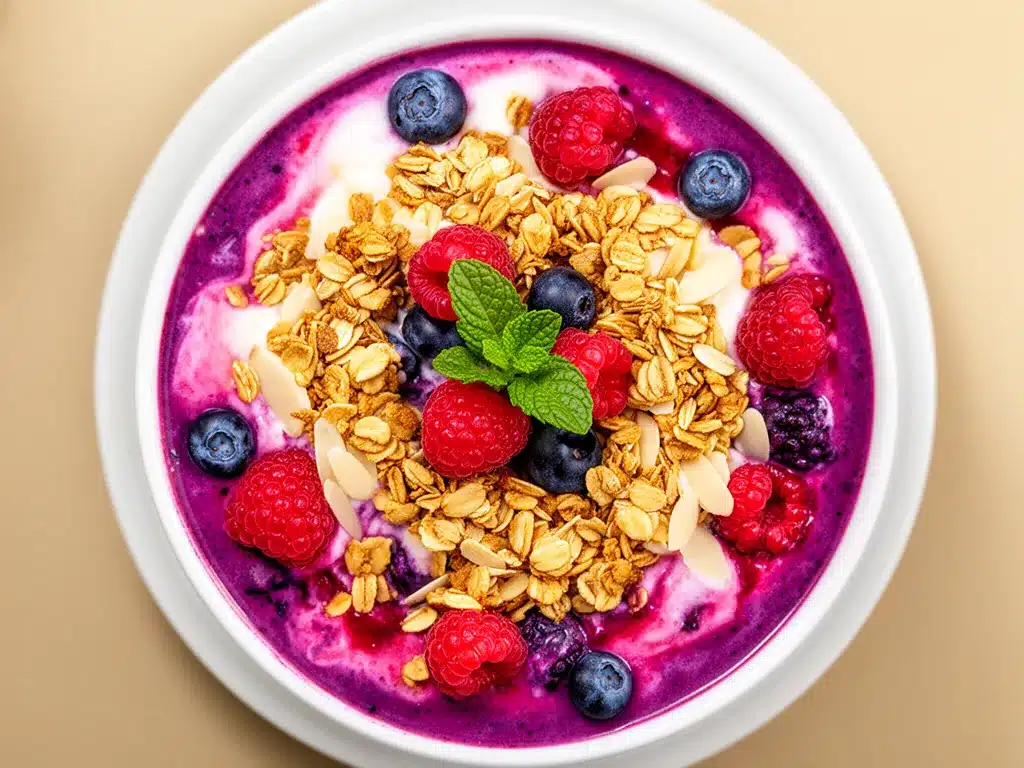 Cremige Beeren Smoothie Bowl: Die Beste Granola Variante 4 cremige Beeren Smoothie Bowl preparation steps