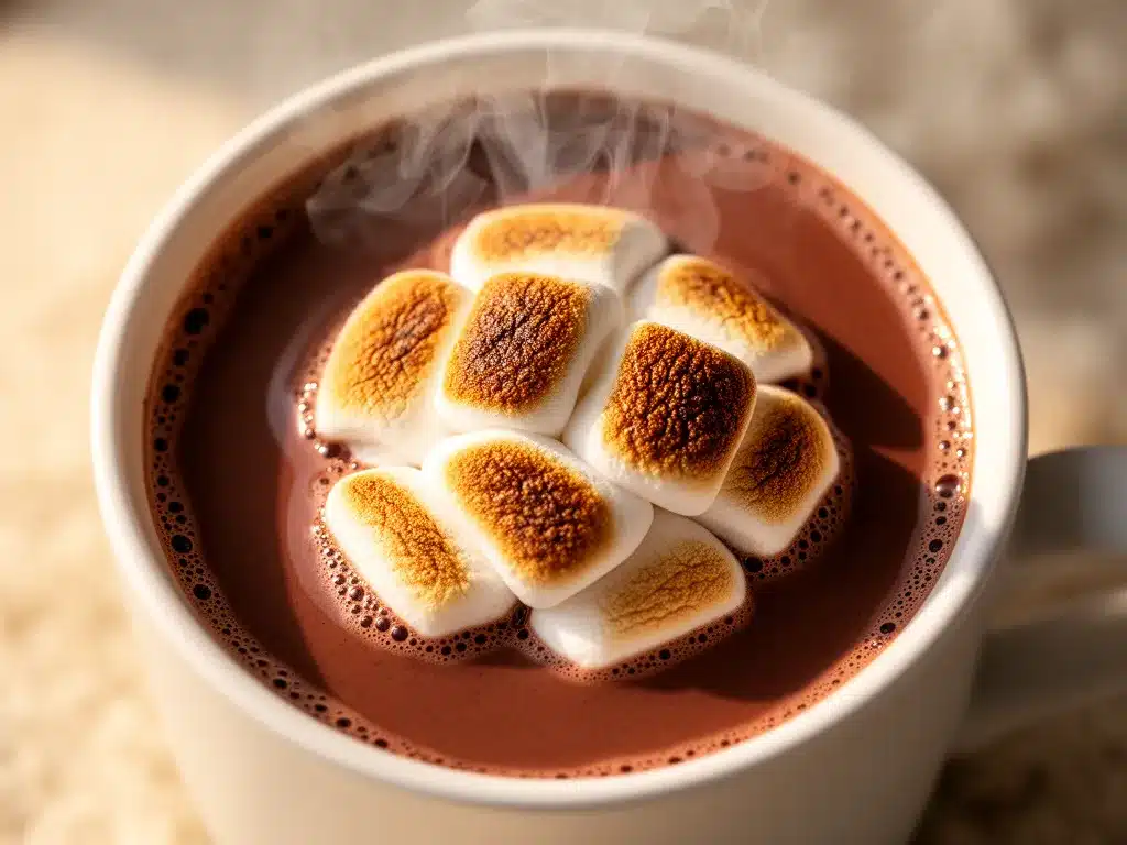 Cremige heiße Schokolade mit Marshmallows: Bestes Rezept 4 cremige heiße Schokolade mit Marshmallows preparation steps