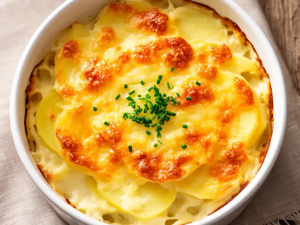 Cremiges Kartoffelgratin: Einfaches Rezept mit Emmentaler 4 Cremiges Kartoffelgratin mit Emmentaler preparation steps