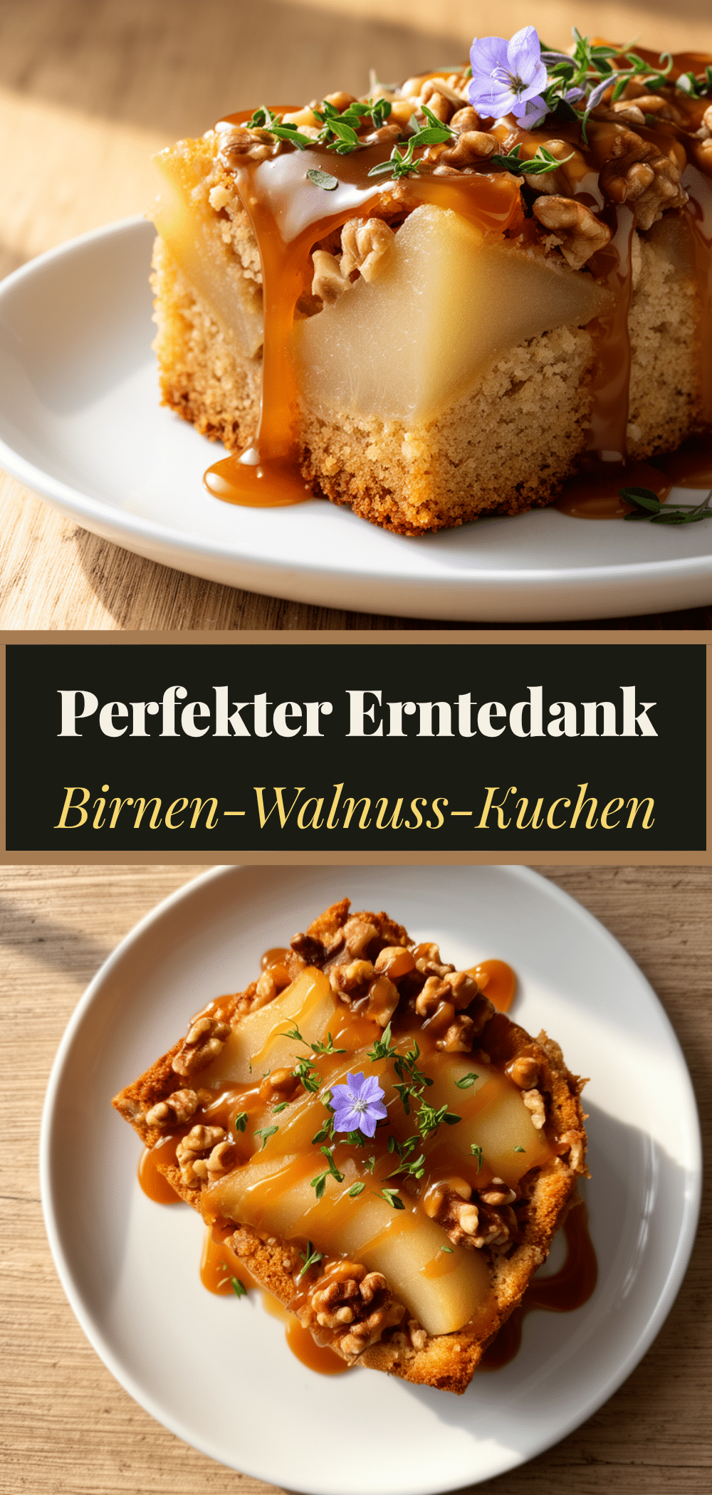 Erntedank Birnen-Walnuss-Kuchen mit Karamell: Leckeres Herbstrezept 5 Erntedank Birnen-Walnuss-Kuchen mit Karamell recipe