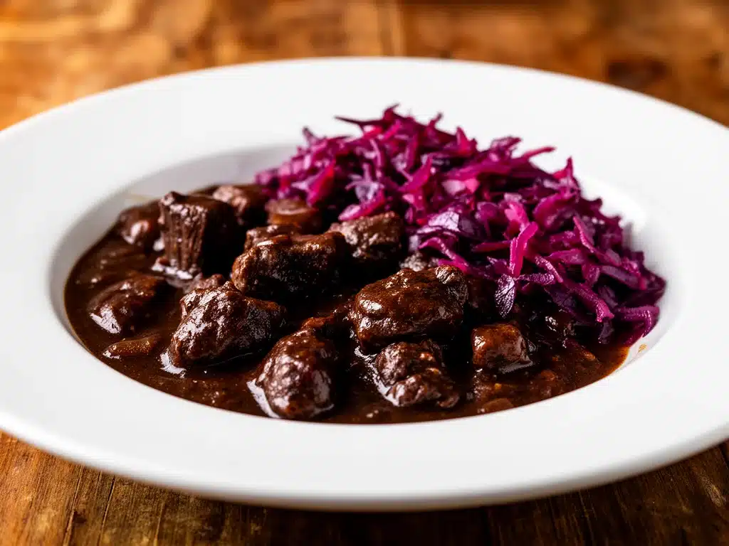 Herbstliches Wildgulasch mit Rotkohl - featured image