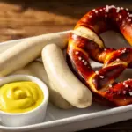 Klassische Weißwurst mit Brezel und Senf - featured image
