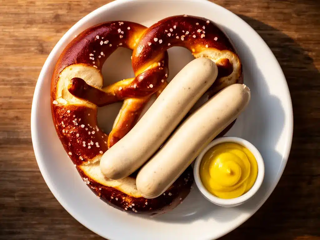 Klassische Weißwurst mit Brezel und Senf – Das perfekte Rezept 4 Klassische Weißwurst mit Brezel und Senf preparation steps