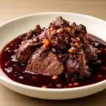 Klassischer Rinderbraten mit Rotweinsoße - featured image