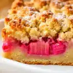 saftiger Rhabarberkuchen mit Streuseln - featured image