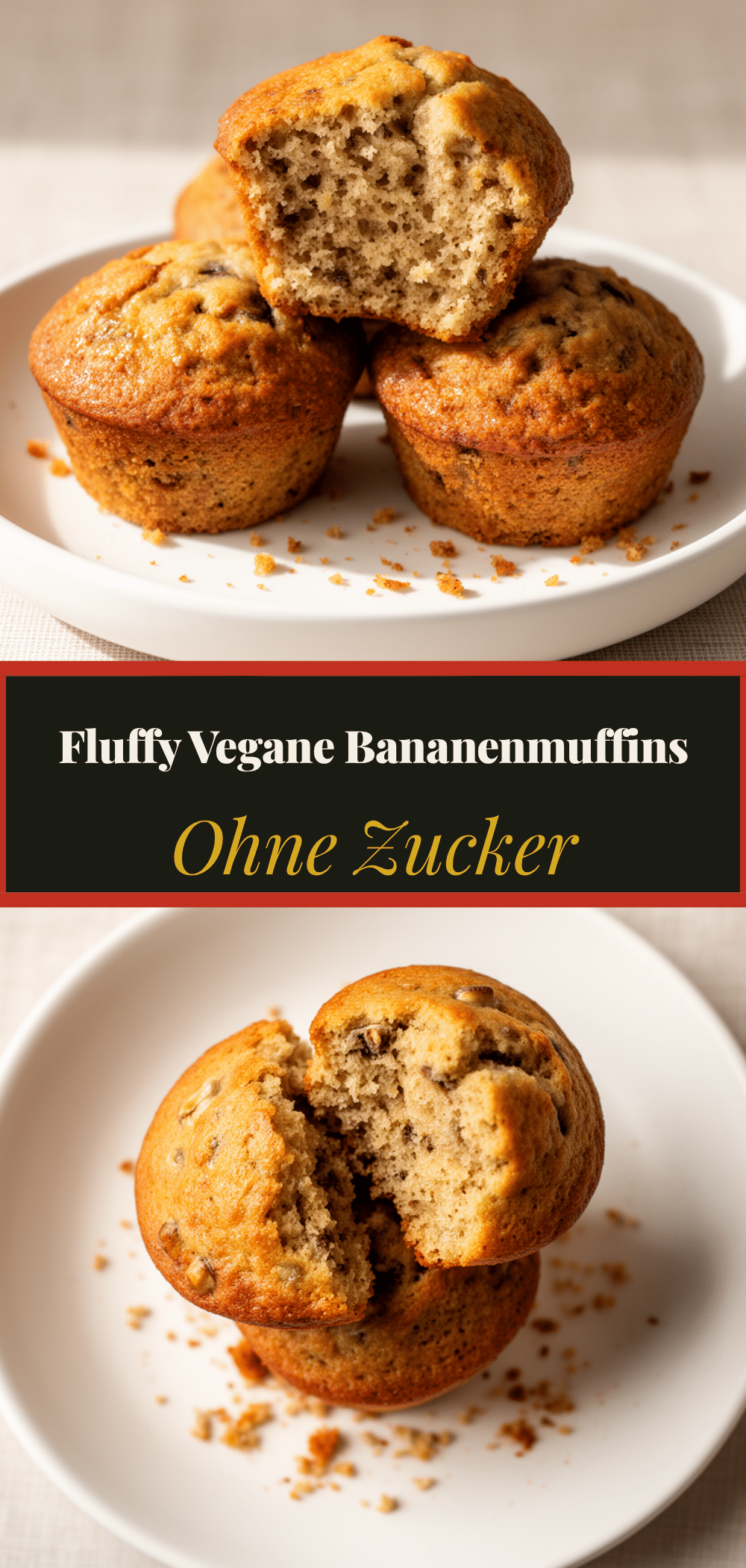 Vegane Bananenmuffins ohne Zucker: 20 Min. 5 vegane Bananenmuffins ohne Zucker recipe