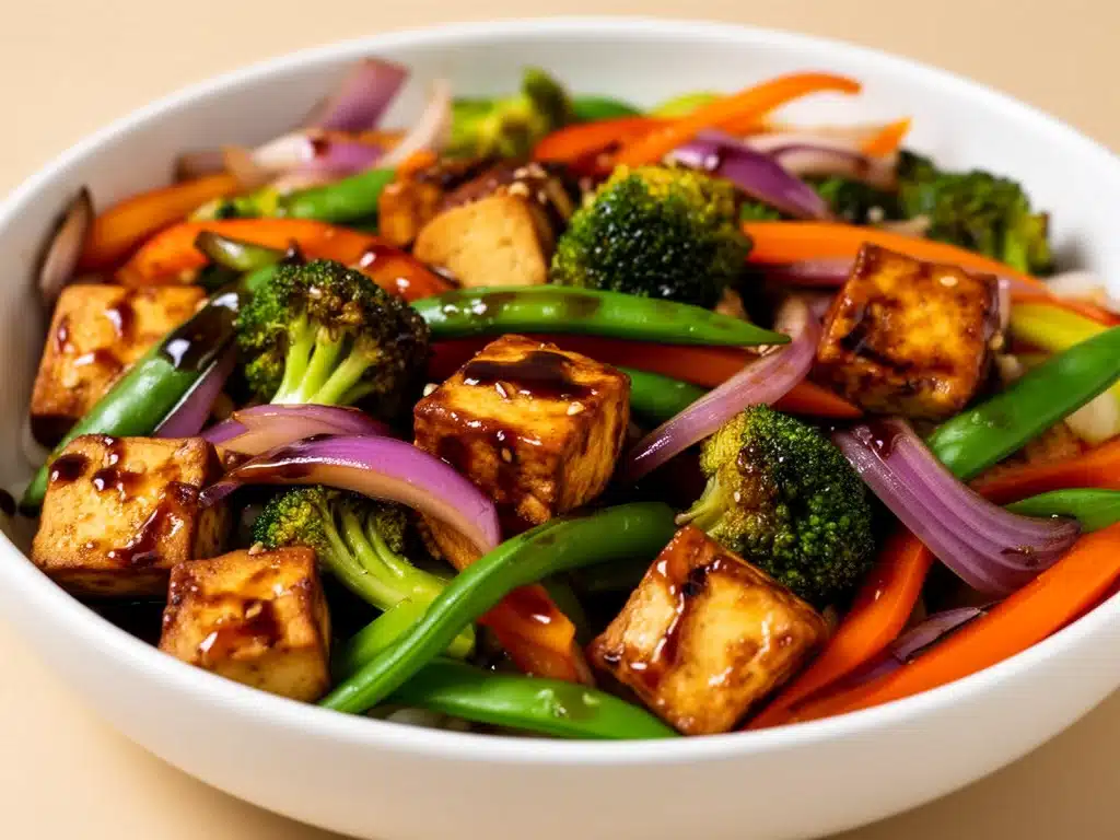 vegane Gemüsepfanne mit Tofu - featured image