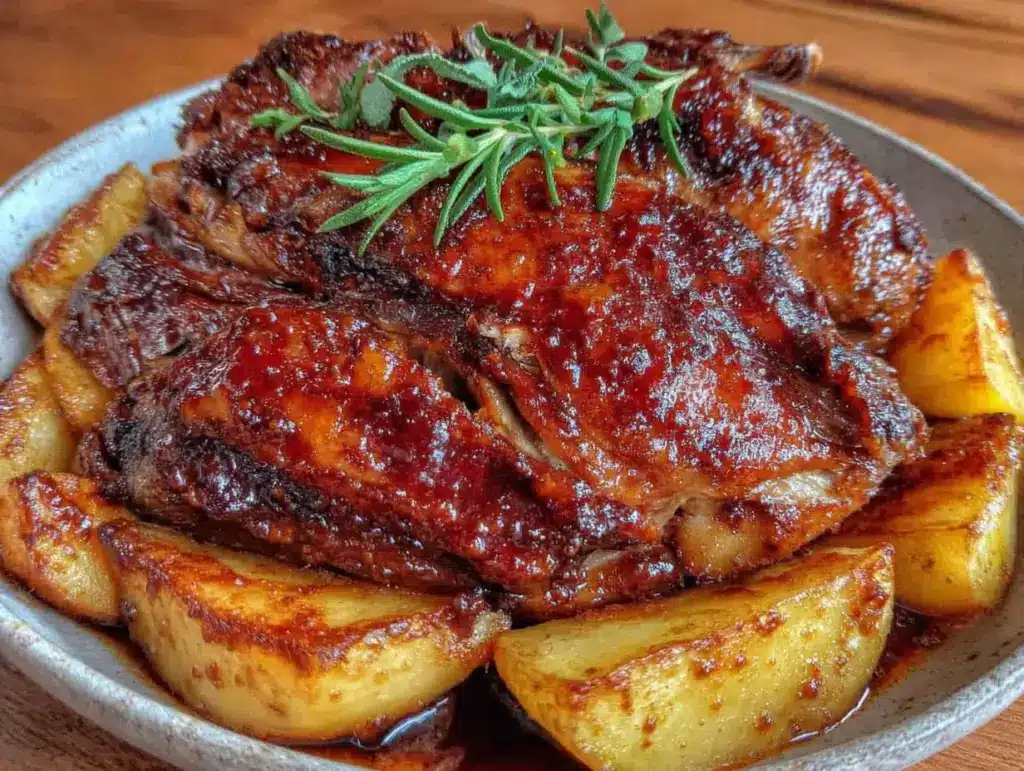 Gänsebraten im Ofen mit Äpfeln und Beifuß - featured image