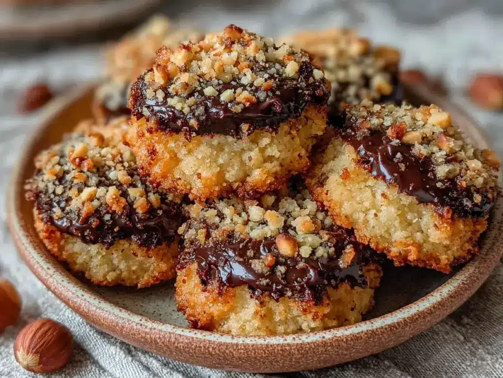 Haselnussplätzchen mit Schokoboden - featured image