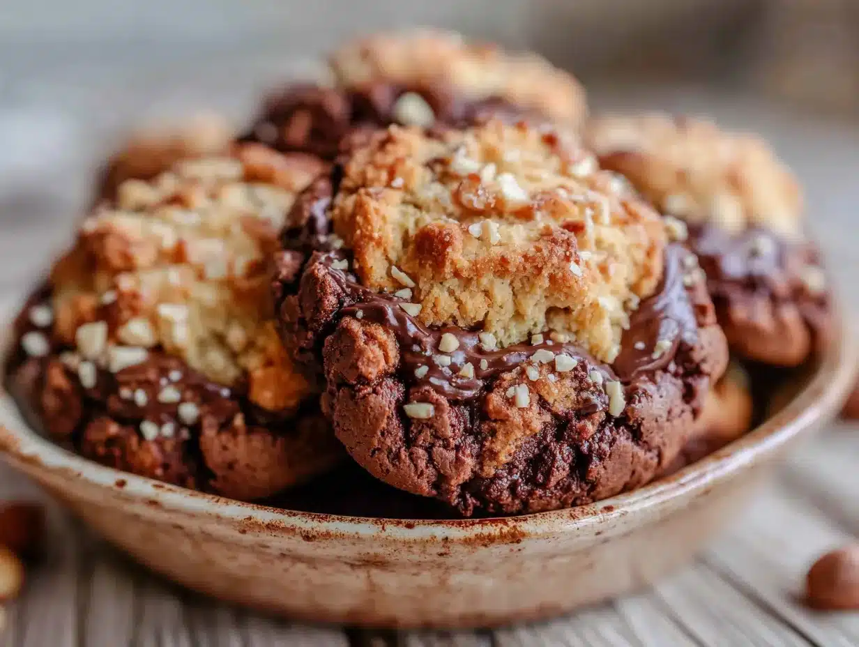 Haselnussplätzchen mit Schokoboden: Weihnachtsrezept 4 Haselnussplätzchen mit Schokoboden preparation steps