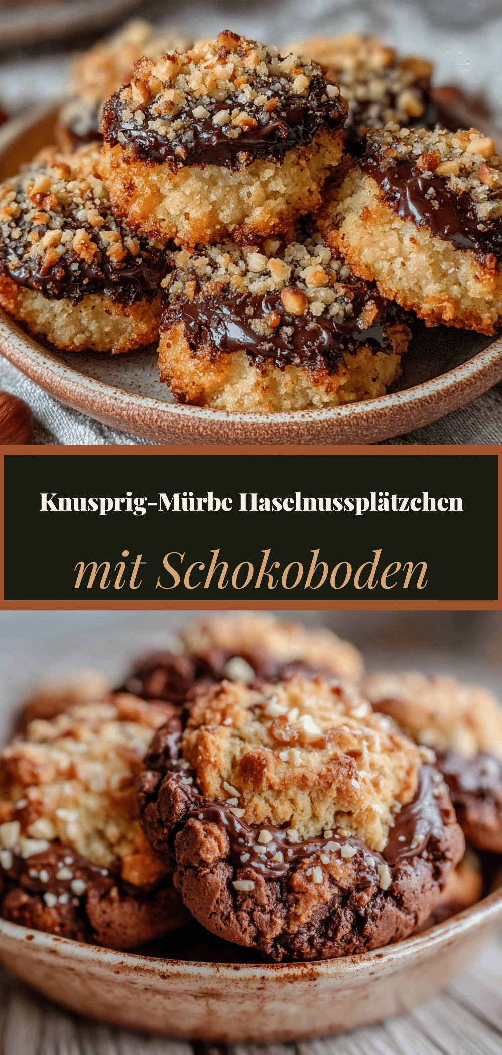 Haselnussplätzchen mit Schokoboden: Weihnachtsrezept 5 Haselnussplätzchen mit Schokoboden recipe