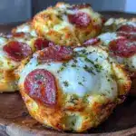 Pizza-Muffins mit Salami und Mozzarella - featured image