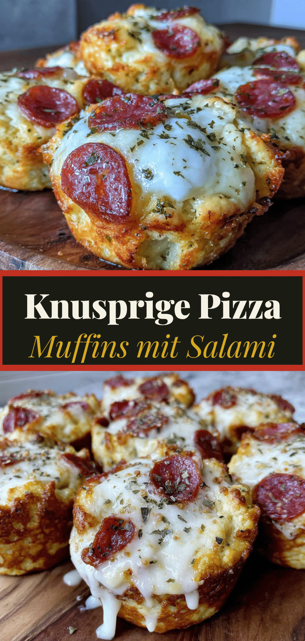 Pizza-Muffins mit Salami und Mozzarella: Wohltuender Selbstfürsorge 5 Pizza-Muffins mit Salami und Mozzarella recipe