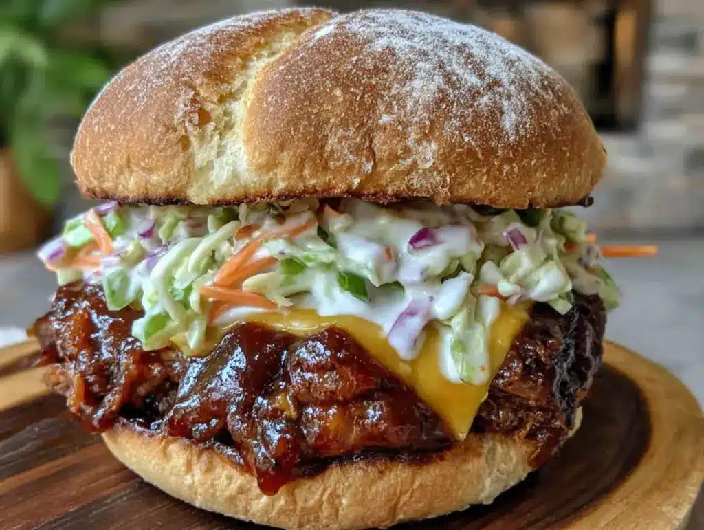 Slow Cooker Pulled Pork Burger - featured image