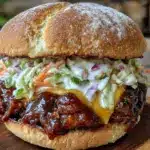 Slow Cooker Pulled Pork Burger - featured image